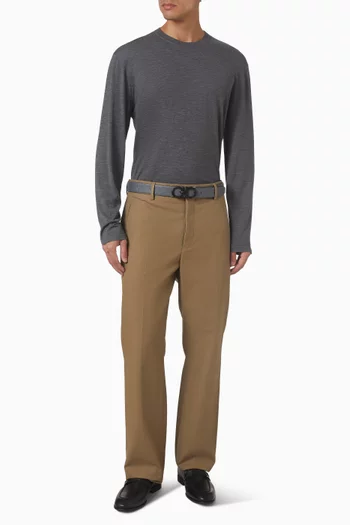 Crewneck Knit Sweater in Virgin Wool