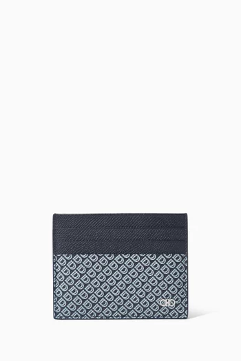 Gancini-print Card Case in Leather