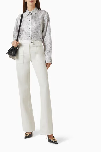 Alligator-print Shirt in Silk Twill