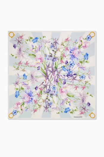 وشاح بنقشة زهور حرير