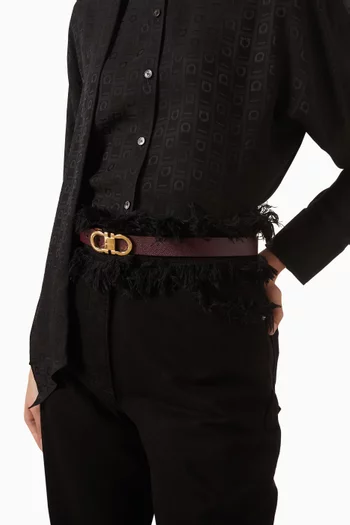 Reversible Gancini Belt in Leather