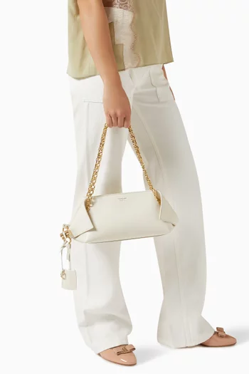 حقيبة كتف بزوايا مطوية جلد عجل