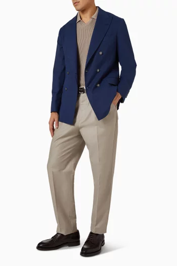 بنطال قطن وكتان بنسيج باناما