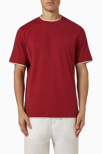 Faux-layering T-shirt in Cotton