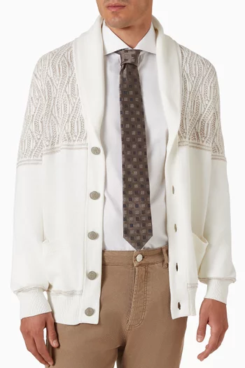 Square Pattern Neck Tie in Silk