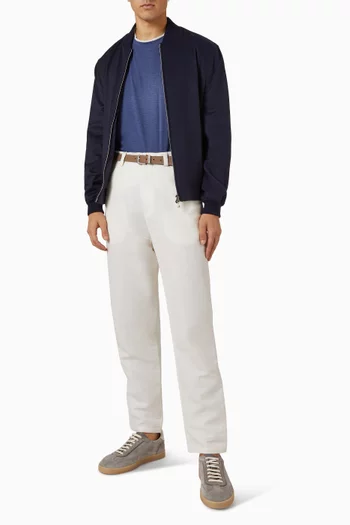 Faux-layering T-shirt in Silk & Cotton