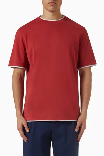 Faux-layering T-shirt in Cotton
