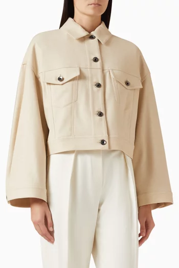 Button-up Jacket in Wool Blend