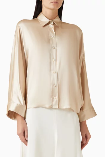 Monili Shirt in Silk Satin