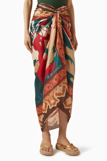 De La Falaise Sarong in Cotton-silk