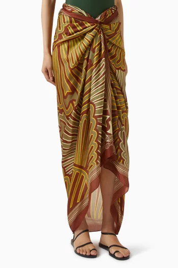 De La Falaise Sarong in Cotton-silk