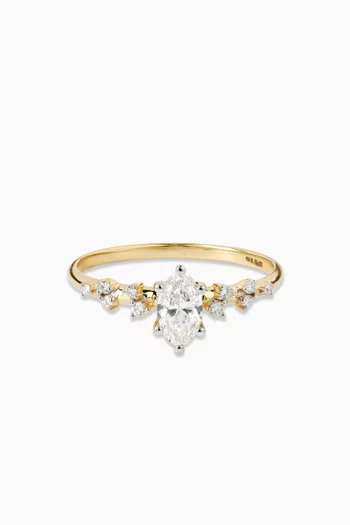 Marquise Diamond Ring in 14kt Yellow Gold