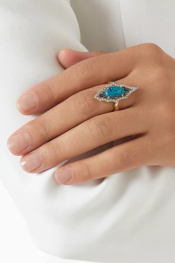 خاتم كاسباه ذهب أصفر عيار 18