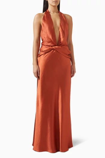 Francesca Open-back Dress in Satin