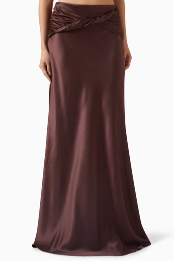 Andi Draped Skirt in Satin