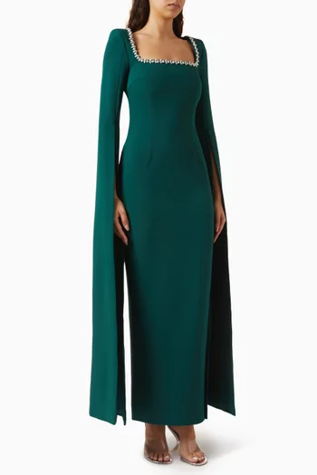 Grace Embellished Cape Gown