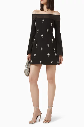 Yasmin Embellished Off-shoulder Dress