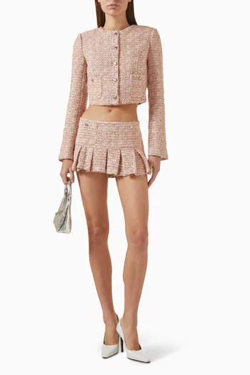 Patch Pocket Cropped Jacket in Tweed