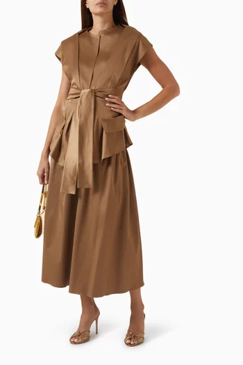 Drop-waist Midi Skirt