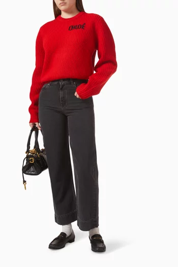 Oversized Knit Sweater in Wool Blend