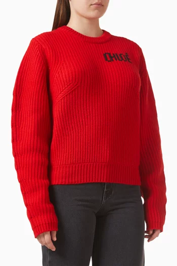 Oversized Knit Sweater in Wool Blend