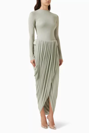 Agnes Draped Dress in Lumine Jersey