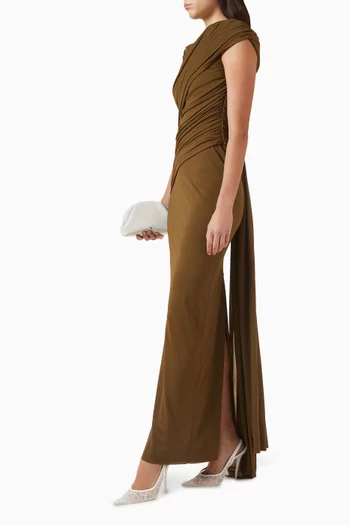 Meriel Knot-back Dress in Lumine Jersey