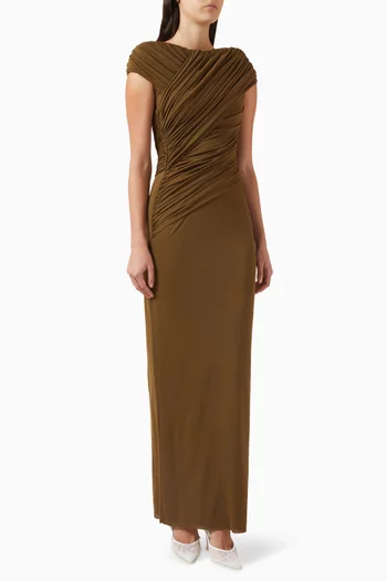 Meriel Knot-back Dress in Lumine Jersey