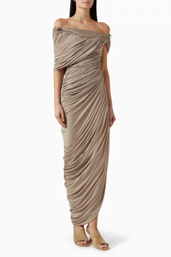 Thalyn Off-shoulder Dress in Crepe Knit