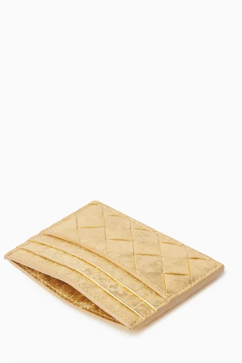 حافظة بطاقات ائتمان جلد مجدول بملمس ستان