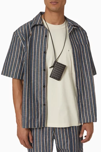 حافظة شارة بيكولو جلد مجدول