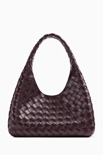 Small Campana Shoulder Bag in Intrecciato Leather