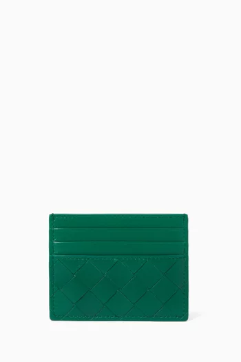 Credit Card Case in Intrecciato Leather