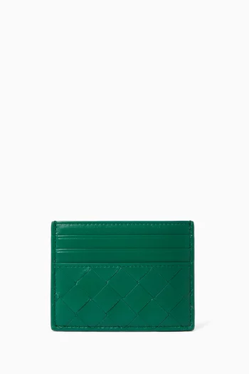 Credit Card Case in Intrecciato Leather