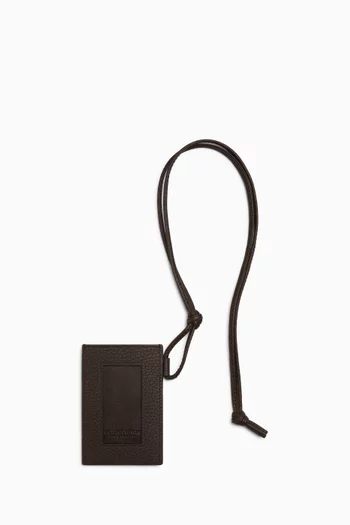 حافظة شارة جلد عجل مجدول