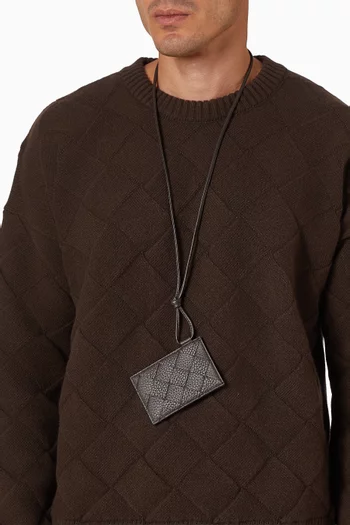 Badge Holder in Intrecciato Calfskin