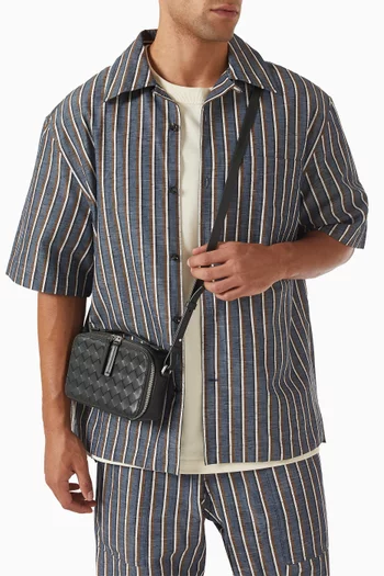 Getaway Phone Pouch in Intrecciato Leather