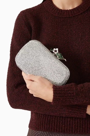 Embellished Knot Minaudière Clutch