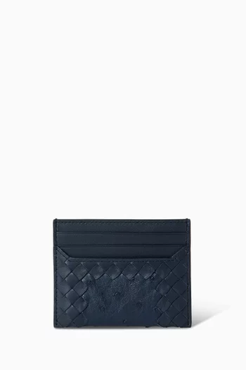 Piccolo Card Case in Intrecciato Leather