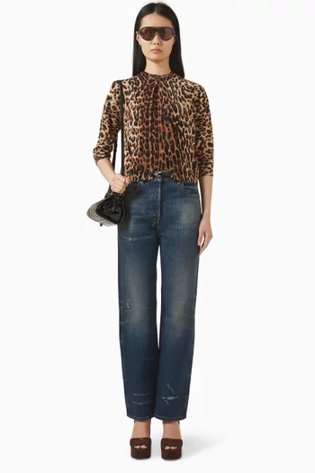 كارديغان بنقشة جلد الفهد كشمير