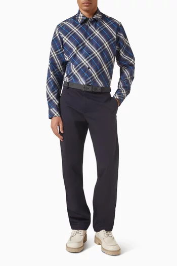 قميص فضفاض بنقشة مربعات قطن