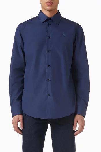 قميص بتطريز شعار الماركة قطن عضوي