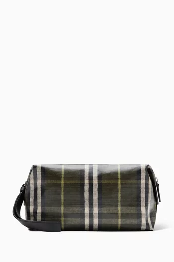 Highlands Check Wash Bag in Canvas