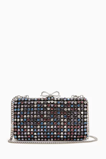 Crystal-embellished Chainmail Clutch Bag