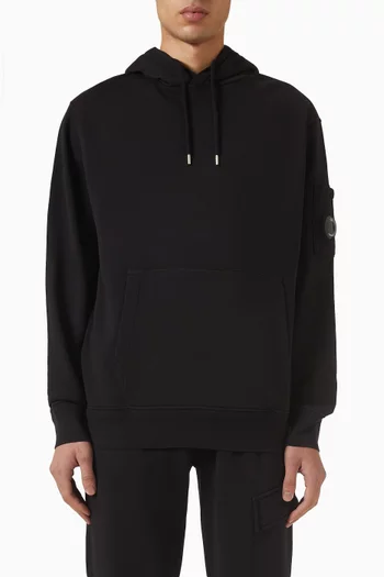 Diagonal Hooded Lens Sweatshirt in Fleece