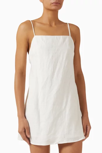 فستان فاي قصير كتان