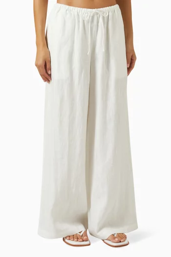 Faye Wide-leg Pants in Linen