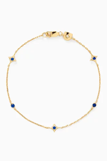 Star Crystal Chain Bracelet in 18kt Gold-plated Sterling Silver
