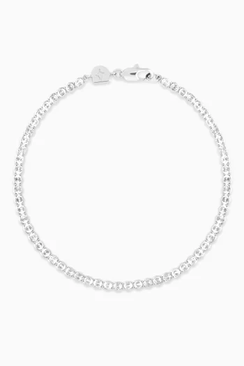 Gleam Tennis Chain Bracelet in Rhodium-plated Brass
