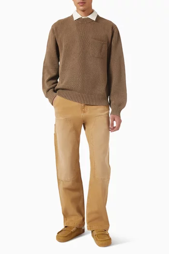 Pocket Crewneck Sweater in Cotton